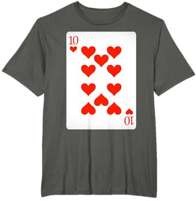 10 x 10 Herzen Spielkarten Shirt Easy Halloween Kostüm T-Shirt