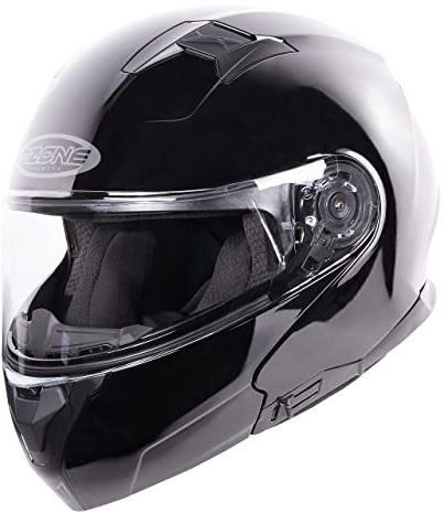 OZONE MOTO Storm Motorradhelm Klapphelm Flip up gut belüftet mit Sonnenblende ECE-Zulassung