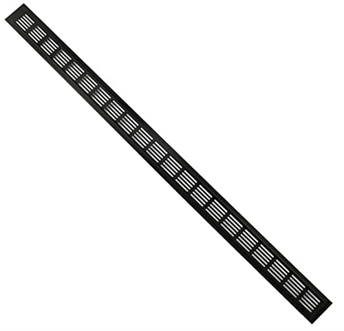Liveinu Rejilla Ventilacion Aluminio Cubierta de Ventilación Rectangular Rejilla Grande Metalica Pared Ventilacion Rejilla de Leña de Chimenea 50x800mm Negro