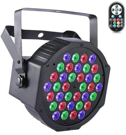 RGB Par LED, UKing 72W Scène de Éclairage 36 LED Lumière de Scène 7 Modes avec Télécommande DMX512 Effet de Lumière Sono pour Disco DJ Soirée Anniversaire Mariage