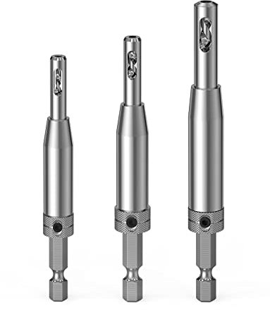 Self Centering Drill Bit Set, Ancable Hinge Drill Bit Self Centring 1/4 Inch High Speed Drill Bits For Door, Window, Cabinet Hinge Pilot Hole (2.4mm, 2.8mm, 3.6mm)