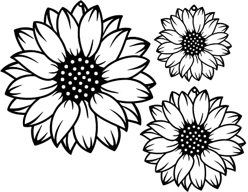 RESACO Sonnenblumen-Wanddekoration, 3 Stück, Blumen, Metall, Wandkunst, schwarze Sonnenblumen, Heimdekorationen für Badezimmer, Bauernhaus, Wohnzimmer, Küche, Zuhause, Büro