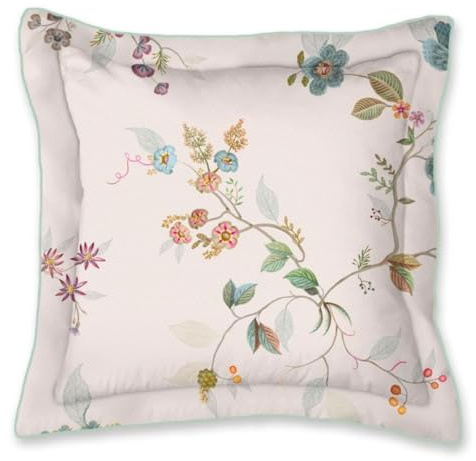 Pip Studio Dekokissen Nackenrolle Kawai Flower Weiß Blüten Zweige Floral Geblümt Baumwolle Wendeoptik Perkal, Größe:45 x 45 cm
