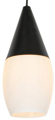 Qazqa - Moderne Hängelampe I Pendellampe I Pendelleuchte schwarz mit Opalglas - Drop I Wohnzimmer I Schlafzimmer - Oval - LED geeignet E27