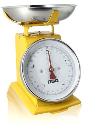 Balanza mecánica de acero inoxidable amarillo 5 kg, grado 20 g