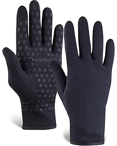 Heads Damen Laufhandschuhe | Touchscreen-Handschuhe | Power Winter Laufzubehör - Solid Black (Größe XS)