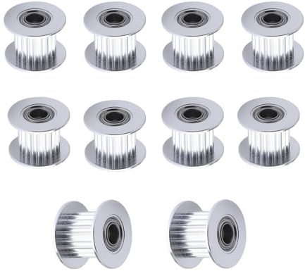 BZ 3D GT2 remskiva, GT2 Idler Pulley 20 tänder hål 5 mm bredd 10 mm kuggremskiva 20 teeth för Voron 2.4 och andra 3D-skrivare 9 mm/10 mm bredd GT2 kuggremar. (10 stycken)