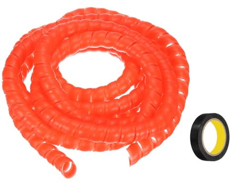 QUARKZMAN Spiral-Kabelschlauch 9,8ft 16mm Kabelmanagement-Hülle PP-Isolierung Kabelorganisator für Computerkabel Stromkabel Gasrohr Rot mit Klebeband