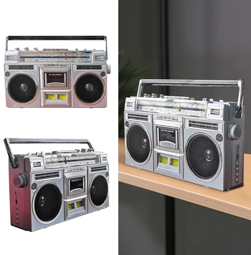 Radio-Kassettenspieler, Vintage-Kassettenradio, Boombox-Kassettenspieler mit USB-Aufnahme, UKW- und DAB+-Radio-Kassettenspieler, Freunde, Party, Party, Straßentanz