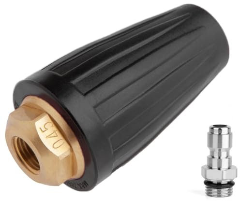 Turbo Nozzle for Pressure Washer, 4000 psi Caliber 1.311 mm 045 Pressure Washer Cleaner Gun Nozzle Accessory, 1/4 Quick Connect, Pressure Washer Turbo Nozzle for Car, Garden, Outdoor Cleaning (Black)
