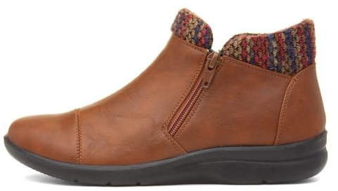 Cushion Walk Grace Womens Tan Zip Up Ankle Boot