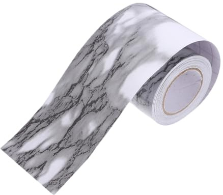 ANDRESLAD Battiscopa Flessibile Autoadesivo in Marmo, Modanatura per Battiscopa Angolare Resistente All’usura, Adesivo Murale per Decorazione Soggiorno, Balconi e Corridoi, 5m X 5cm