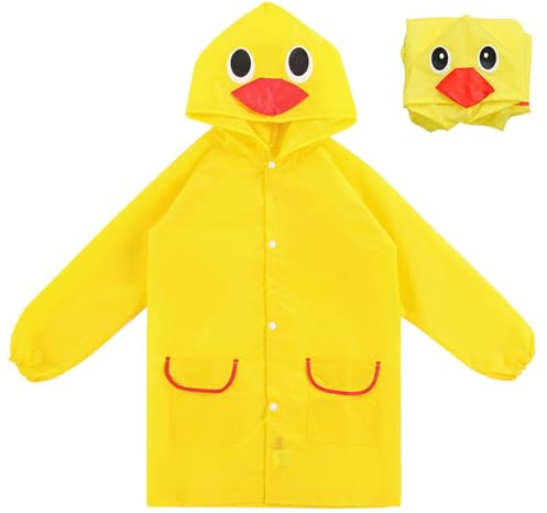 KASESSS Mignon Impermeable Enfant, Léger Poncho Pluie Enfant, Canard Jaune Cape de Pluie enfant, Réutilisable Poncho de pluie Enfants, Cape Pluies Garçons Filles pour Voyage, Randonnée, Va à L'école