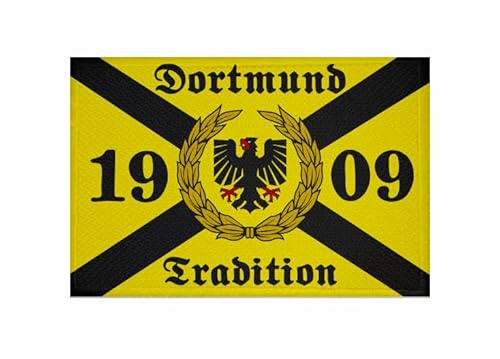 U24 Aufnäher Dortmund Tradition 1909 Fahne Flagge Aufbügler Patch 9 x 6 cm