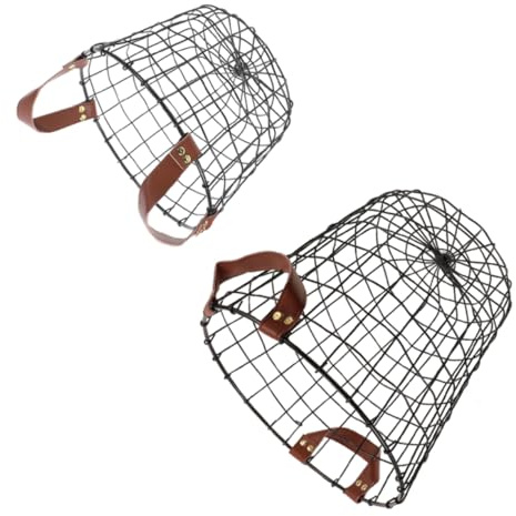 Milisten Paniers de Rangement Métalliques pour Bûches, Panier à Bois de Chauffage Pliable Poignée, Capacité Large, Lot de 2