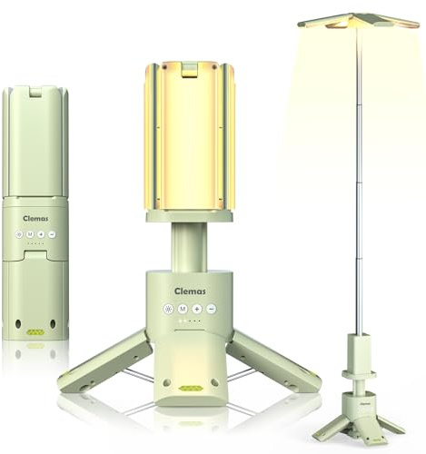 Telescopic Camping Lights Rechargeable 14000 mAh Led Multifunction Magnetic Lanterns Job Site Lighting Cordless Dimmable Camping Tent Lamp Portable Power Supply 6000LM IPX5 Waterproof (White)