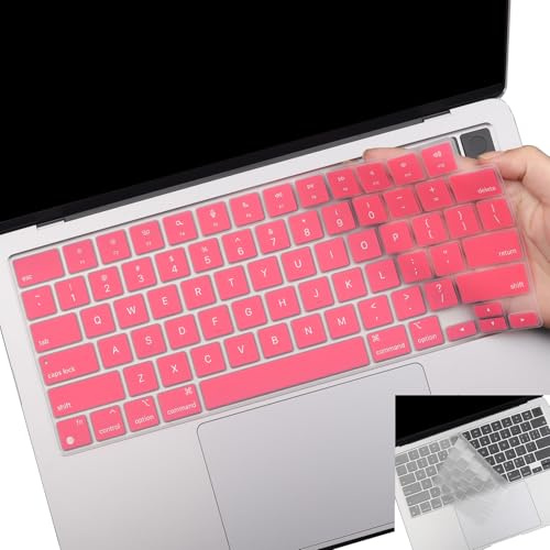 2 Pack Keyboard Cover for 2026 MacBook Neo 13“ (Touch ID) & MacBook Pro 14”/16“ M5-M1 Pro/Max, M5-M2 & MacBook Air 13”/15 M5-M1, Keyboard Protective Skin US Layout - Red