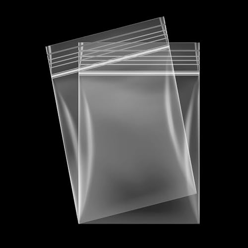 100 sacchetti di plastica con chiusura ermetica, a scelta, con chiusura a zip, per alimenti, trasparenti, resistenti, richiudibili, in polietilene resistente, grandi e piccoli (127 mm x 191 mm)