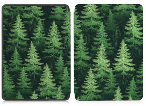 Étui pour Kindle Paperwhite 11e génération 2021 (6.8 Pouces) - Housse en Cuir PU léger de qualité supérieure avec Fonction Veille/réveil Automatique,Forêt Verte