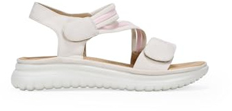 BOSANOVA Sandalias Deportivas para Mujer con Varias Tiras elásticas al Empeine y Suela Deportiva con Plantilla Confort. Cierre automático. Calzado para Mujer Beige 37