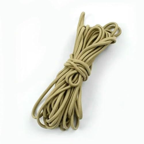 Banda elástica de colores de 5 mm, 5/10/20 m, bandas de goma redondas para decoración de prendas, cordón elástico, accesorios de costura, color caqui, 5 mm, 10 metros