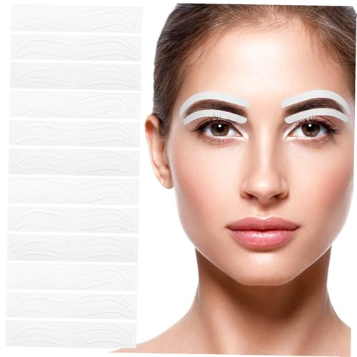 WEKADRIN 12 fogli Kit Stencil Sopracciglia Adesivi Modellatori Sopracciglia Usa e Getta Compatti per Trucco Tinta e Tatuaggio Leggeri e Facili da Trasportare per Uso Quotidiano e Viaggi