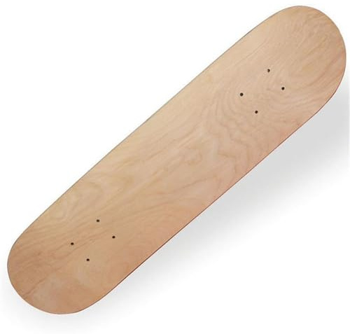 Skateboard aus 8-lagigem Ahorn, 20,3 cm (8 Zoll), doppeltes konkaves Skateboard, Deck aus natürlichem Ahorn, Plattform für Tricks, Straße, Park, Rampe, Kreuzfahrt, Freestyle, Skating, Transp