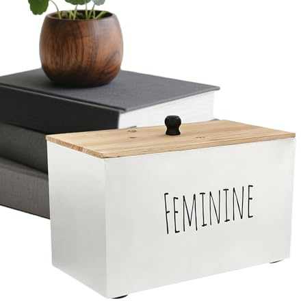 Qfdiwr Organizador de Toallitas para Baño,Organizador de Baño en Madera | Porta Toallitas Sanitarias Hisopos Y Discos Algodon | Para Mujeres Niñas Hogar Oficina Navidad Principal