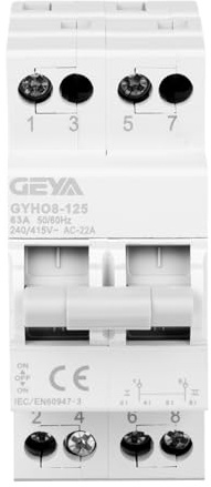 GEYA Interruptor de Transferencia Manual 63A Conmutador 2P Interruptor seccionador de transferencia manual 240V AC Conmutador manual de transferencia de doble potencia Montaje en carril DIN
