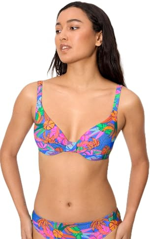 YSABEL MORA. Top Bikini Estampado Tropical Copa B. Top Bikini con Aro Y Relleno. Tirantes Anchos Regulables. Diseño Estampado. Combínalo con Braga A Juego para Look Completo .Colección Palms.