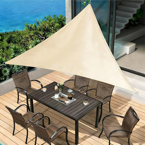 Purovi® Toldo Triangular | Varias Dimensiones | Protección UV | PES Impermeable | 6 x 6 x 6 m