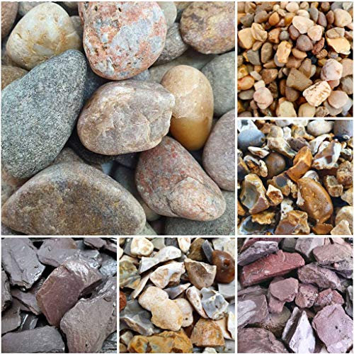 Elixir Gardens Decorative Coloured Stones Pebbles Cobbles Slate Paddlestones Gravel Chippings Aggregate Various Sizes 1kg-1000kg | (20kg x 1, Scottish Pebbles 20-40mm)