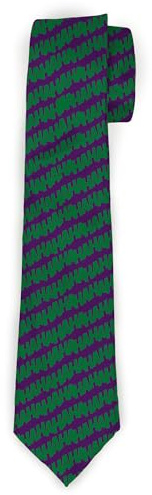 Buckle-Down Krawatte Standard - Joker HAHAHA Repeat Lila Grün, Joker, 58 x 4