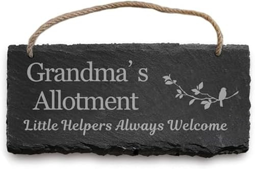 Garden Sign Engraved Slate Garden Signs and Plaques Custom House Signs Shed Sign Personalised Outdoor Decoration Man Cave Sign Personalised Signs for Outside Christmas (Allotment)