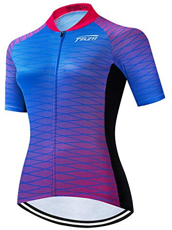 Radtrikot Damen Kurzarm Sommer Fahrradtrikot Damen Atmungsaktive Rad Trikot für Frauen Fahrrad Shirt Rennrad-Trikot CC65