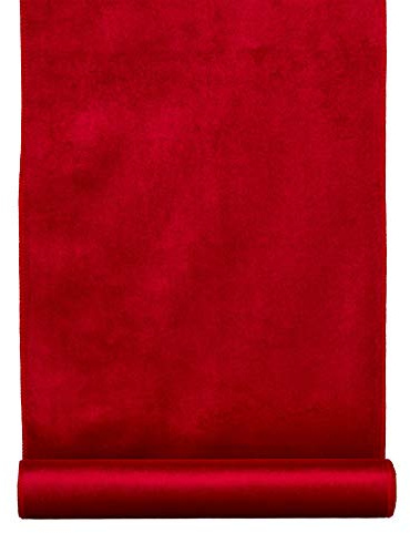 naninoa 1 Rolle SAMT Dekostoff z.B. Tischläufer, Tischdecke, Tischband. 1,8m lang. 35cm breit. Farbe: ROT