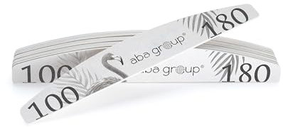 Aba Group Limes a Ongles Set - Kit Ongle - Limes a Ongles Professionnelle Standard (4mm) 10 Pcs - Onglerie Materiel Professionnel - Accessoire Ongle – Grit 100/180 - Forme Demi-lune