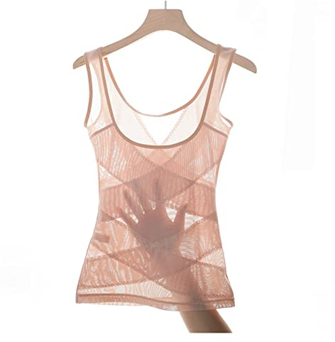 Très Mince Shapewear Débardeurs pour Femmes Été sans Couture sous-vêtement Corset Croisé Correcteur De Posture Entraîneur De Taille (Color : Beige, Size : M/Medium)