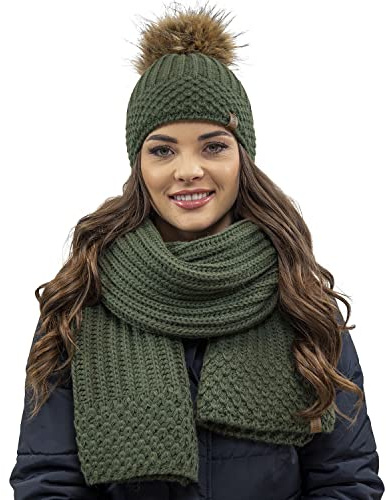 VIVISENCE Wintermütze Mit Bommel Damen Warmes Ideal Für Kalte Wintertage 7016