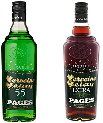Pagès Verveine du Velay Verte, Parfait pour La Nature Ou Dans Les Cocktails, 700 ml & Liqueur Verveine du Velay Extra PAGÈS 40% - 70cl