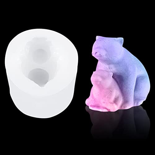 Rolin Roly Moule en Résine Époxy Cristal Ours Polaire Moules en Silicone Bougie Moule en Animal Resin Bear Mould pour Bougies Bijoux Décoration de la Maison
