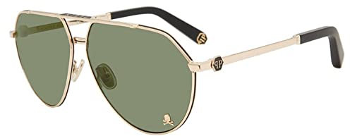 Philipp Plein Herren SPP007M Sonnenbrille, ROSE GOLD WITH SEMI MATT BLACK PARTS, 64
