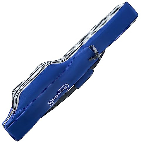 Sougayilang Borsa per Canna da Pesca Portatile a 3 Strati, Mulinello per Attrezzatura, Borsa da Trasporto All'aperto, 175 cm, Ad Alta