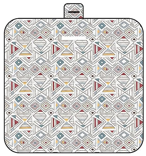 TengYuer Picknickdecke 180x200cm Stranddecke Wasserdicht Sandfrei Isoliert Faltbar Strandmatte mit Tragegriff Outdoor Campingdecke XXL für Camping Parks Strände Picknick Geometrisches Muster