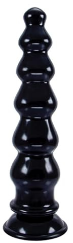 9.4inch 6 Beads Anal Beads Anal Dildo with Strong Suction Cup Sex Toy Butt Plug Clitoral Dildo for Woman Man - Black