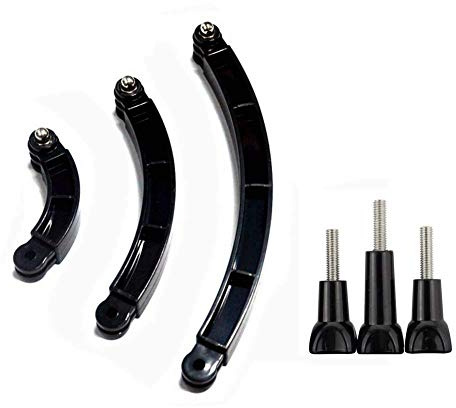 Williamcr 3 in 1 Curved Extension Arm Kit, Extension Pivot Arm Adjustable Monopod Bracket for GoPro Hero 12/11/10/9/8/7/6/5 Black, Session 5/4, DJI Osmo Action Cameras