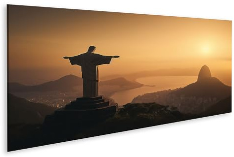 islandburner Prime Bild auf Leinwand Jesus Statue Rio De Janeiro Bilder Wandbilder Poster