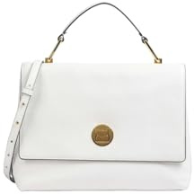 Coccinelle Borsa a tracolla in pelle con patta e chiusura girevole linea Liya Non definito Bianco/Menta 411