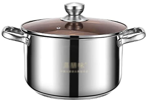 OHaGin Kleiner Suppentopf/Dampfgarer/verdickter Edelstahl, verdickter Boden, gedämpfte Meeresfrüchte, gedämpfte Brötchen, gedünstete Hühnersuppe (Größe: 18 cm) (20 cm)