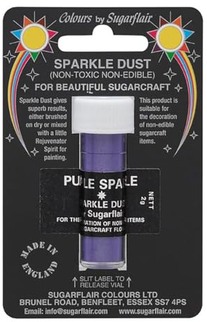 Sugarflair Sparkle Dust Purple Sparkle - Nicht Essbarer Glitterstaub für Kuchen Dekorationen, Cake Glitter, Non-Edible, Non-Toxic - 2g